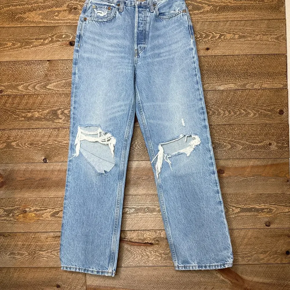 Re/Done | Jeans | Redone 9s Crop Low Slung Jeans In Medium Raf Size 24 ...